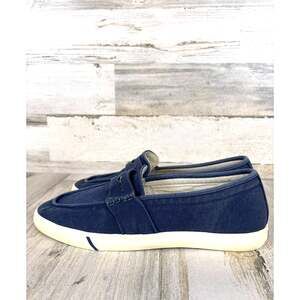 Johnnie-O Mens 10 Sloafer Navy Canvas Slip On Loafer Sneakers Coastal Preppy NEW